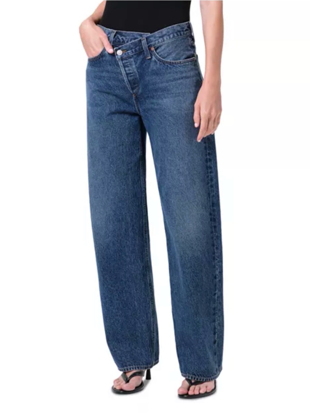 AGOLDE Criss Cross High Rise Straight Leg Denim Jeans Size 28